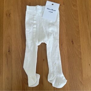 Tartine et Chocolat White Footed One Piece with Subtle Knit Pattern